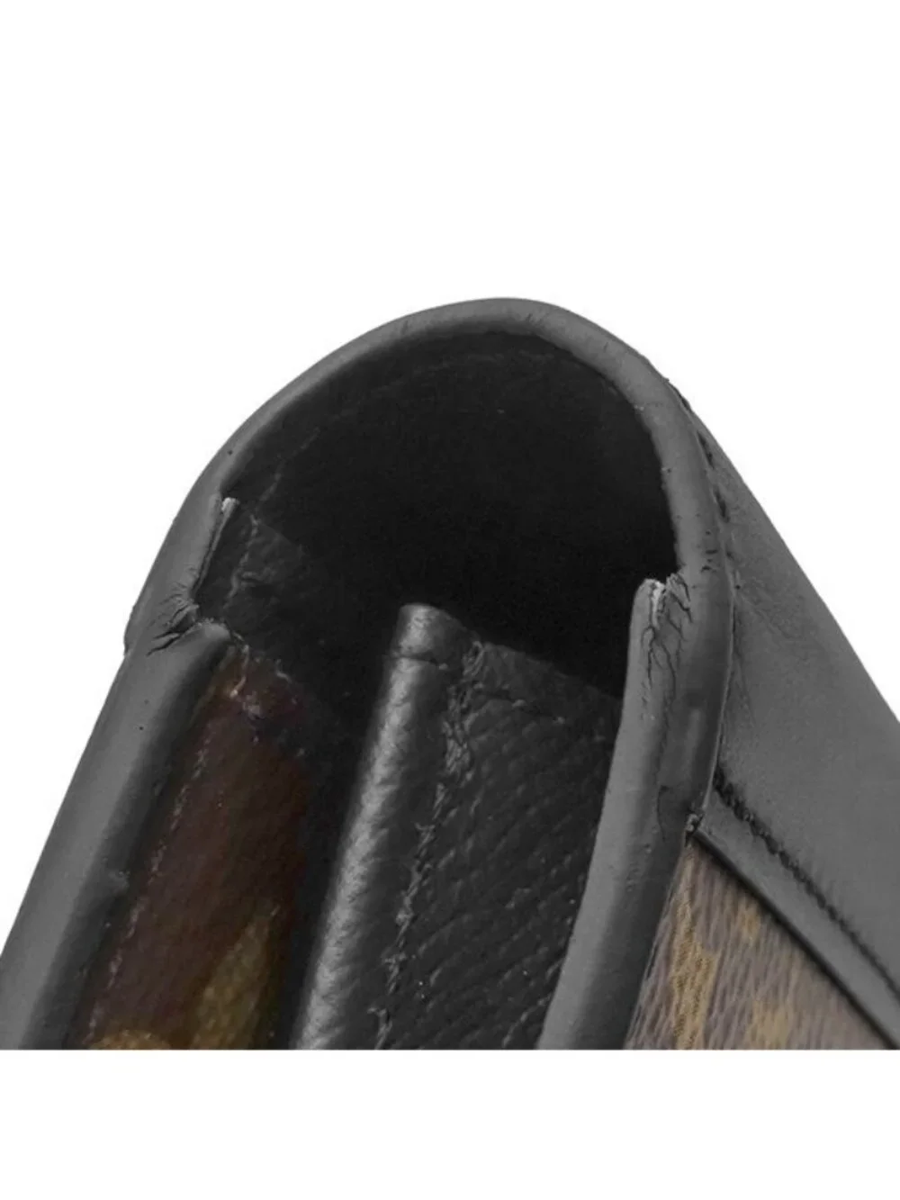 Louis Vuitton Wallet Portefeuille Brazza Monogram Macassar Silver Brown Black